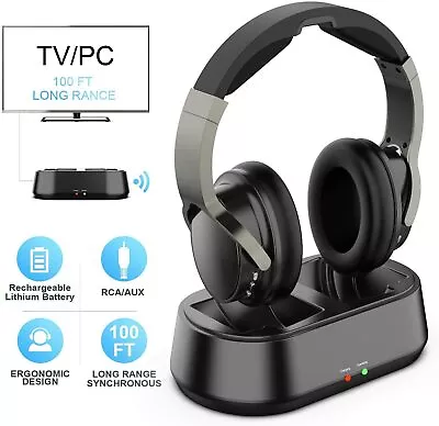£49.99 • Buy Rybozen Wireless TV Headphones With Transmitter Dock, Over-Ear Cordless Headset