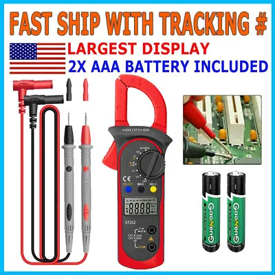 RMS Digital Clamp Multimeter Voltmeter Ammeter AC DC Volt Ohmmeter Tester Meter • $11.55