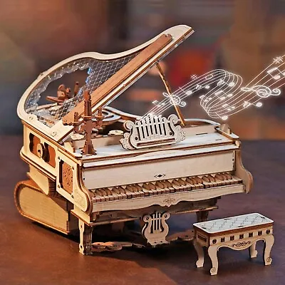 Robotime 3D Wooden Puzzle Magic Piano Mechanical Music Box DIY Assembly Kit Gift • $49.99