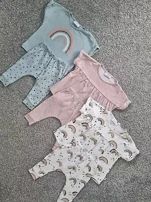 Next Baby Girls Outfits Bundle 3-6 Months Snuggle Sets Rainbows Casual R • £10.99