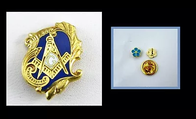 LOT 2 Masonic Freemason Antique Style & Forget Me Not  Flower Lapel Pin-Tie Tack • $11.89