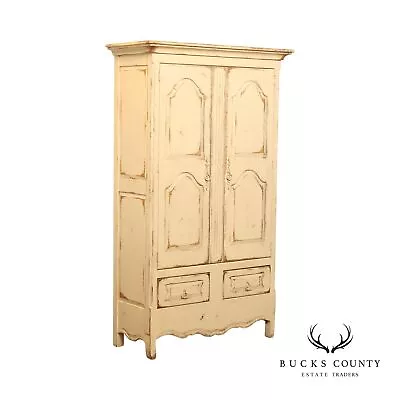 Habersham French Provincial Style Distress Painted Armoire • $2795