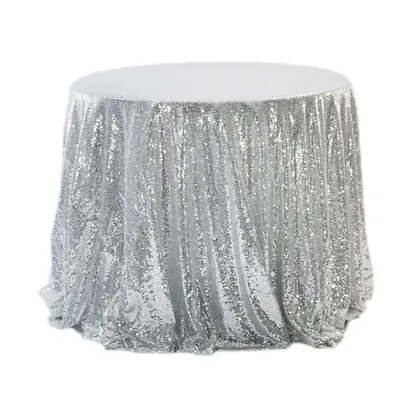Glitter Sequin Tablecloth Round Topper Table Cloth Wedding Party Banquet Fabric • $9.40
