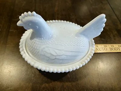 Vintage Hen On Nest Milk Glass Candy Dish (5 Inches Tall) • $10