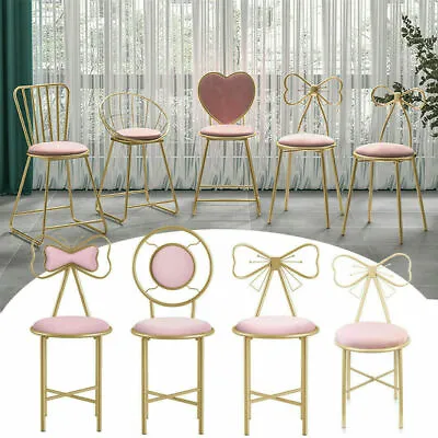 $49.91 • Buy 4 Sizes Velvet Cute Princess Upholstered Chairs Vanity Seats For Girls Room Cafe