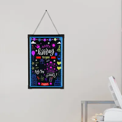 LED Message Writing Board Erasable Neon Effect Menu Sign Board Wall 18 Colors • $60.02