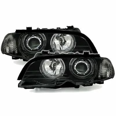 Front Headlights (Angel Eyes) For BMW 3 E46 - Black • $515