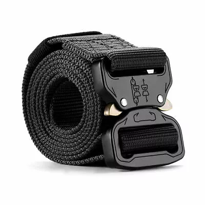 Men's Plastic Cam Buckle Nylon Canvas Tactical Waistband Webbing Military Belt • $8.99