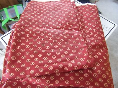 Vintage Burgundy Geometric Design Scotch Guard Upholstery Fabric 54  X 2 Yds • $9.95