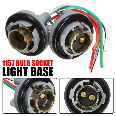 2PCS 1157 2357 Pig LED Tail Harness Wire Plug Stop Brake Turn Light Bulb Socket • $10.09