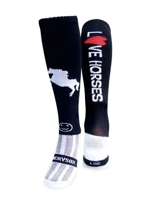 WackySox Love Horses Black Equestrian Riding Socks • £9.95