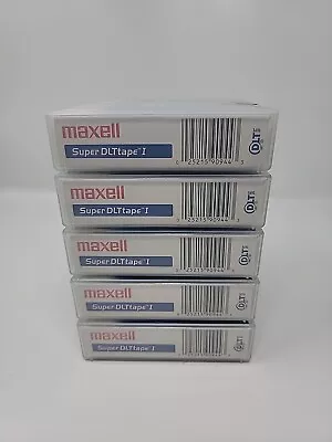 New Maxell Super DLT Tape I 160 GB/320 GB 1/2  Data Tape SEALED LOT OF 5! • $29.99