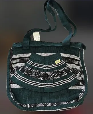 NWT Urban Outfitters Pinzon Artesanias Woven Mexican Emerald Green Tote Bag • $39.99