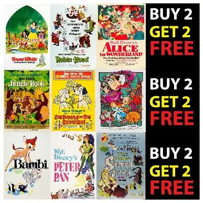 £2.99 • Buy Walt Disney Vintage Retro Film Cartoon Print Wall Art Deco A4 A3 Posters  