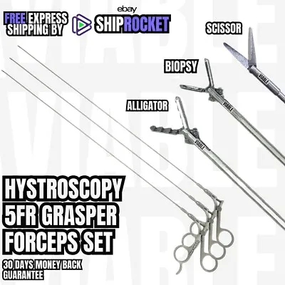 HYSTEROSCOPY SEMI RIGID GRASPER SCISSOR ALLIGATOR SCISSOR FORCEPS SET 5Fr 450mm • $186.85