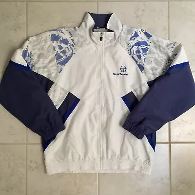 Vintage Sergio Tacchini Italy Tennis Track Jacket Abstract Art Windbreaker 38 US • $48