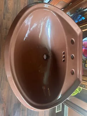 Vintage Kohler Dark Brown Bathroom Pedestal Sink Ceramic Vintage Bathroom • $600