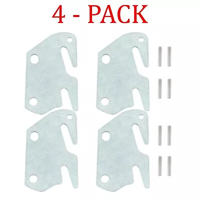 4 Pcs Wood Bed Plates Wood Bed Rail Hook Plates For Bed Frame Bracket Headboard • $15.95