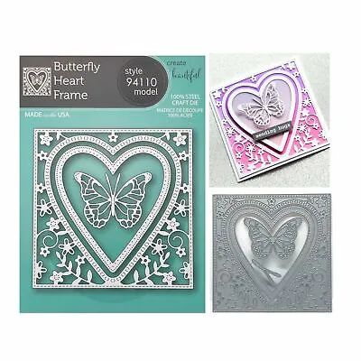 Butterfly Heart Frame Metal Die Cut Memory Box Cutting Dies Valentine 94110 • $12.99