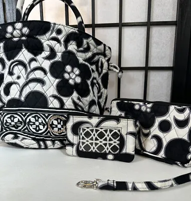 VERA BRADLEY 3 Piece Set SATCHEL DRAW STRING  PURSE WRISTLET CLUTCH COIN ID KEYS • $34.99