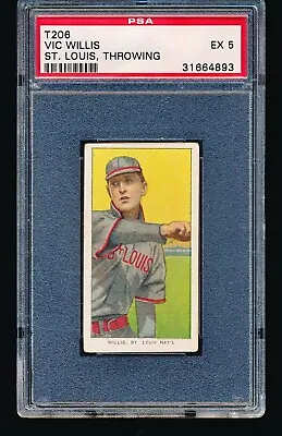 1909 T206 Sweet Caporal VIC WILLIS Throwing PSA 5 - No Creases • $695