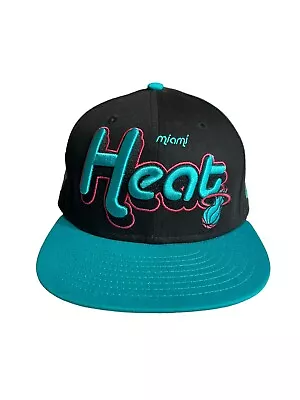 NBA Miami Heat Hardwood Classics Neon Logo New Era 9Fifty Snapback Hat Cap Adult • $29.99