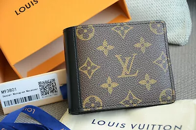 Louis Vuitton Brown Gaspar Monogram Macassar Bifold Leather Wallet Mens LV Card • $285