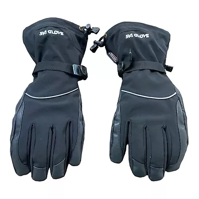 Waterproof Ski Gloves Mens Large Black 3M Thinsulate Adjustable • $21.99