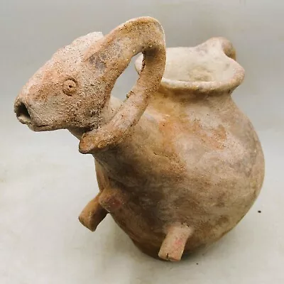 A424 Ancient Near Eastern Parthian Terracotta Rhyton Vessel. Museum Quality • $3.98