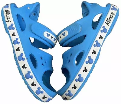 Crocs Crocband II Mickey Mouse Sandal KIDS Sz 12 BLUE WALT DISNEY WDW Flip Flop • $17.49