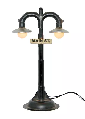 MARX Twin Lamppost #429 Silver Shades | MAIN ST | Works | Very Nice • $17.50