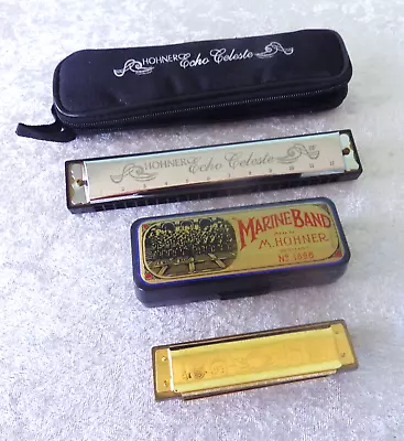 2 Hohner Harmonicas Marine Band C Limited Edition 1896-1996 Echo Celeste B Flat • $21.95