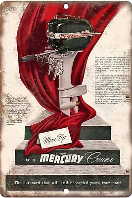 Tin Sign 8 X12 Buy A Mercury Outboard Moter For Your Boat Advertising Vintage • $12.95