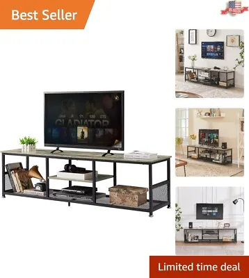 Durable Entertainment Center TV Stand - Grey - 70 Inch - Open Storage Shelves • $102.09