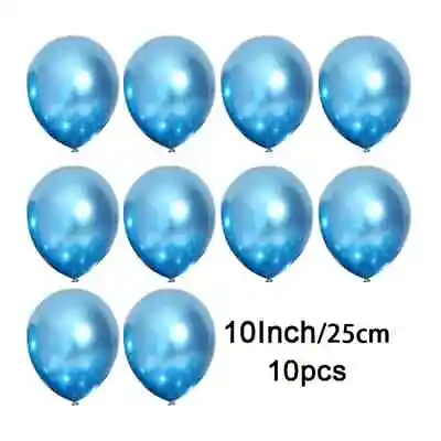 $8.99 • Buy 10 Pcs Metallic Blue Balloons Party Birthday Decorations New