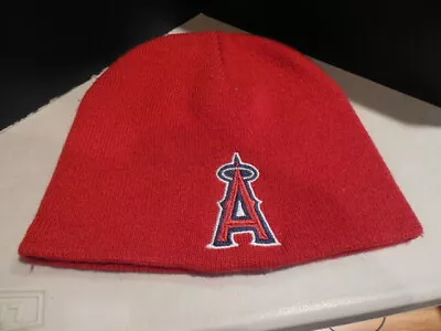  ANGELS RED MLB CUFFED VINTAGE KNIT BEANIE WINTER CAP HAT 1990's? • $9.95