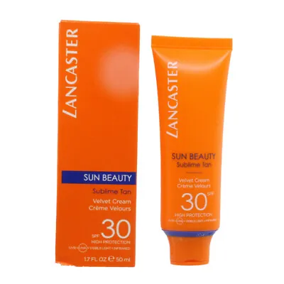 Lancaster Suncream SPF30 Sun Beauty Sublime Tan Velvet Cream SPF30 50ml Skincare • £17