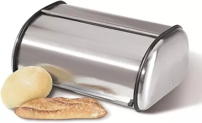 Open Box Oggi Stainless Steel Roll Top Bread Box For Kitchen Countertop. • $29.99