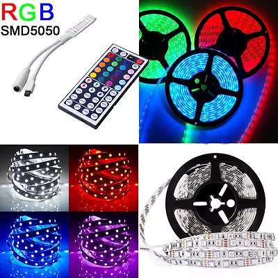 DC12V SMD5050 60leds/M Flexible RGB LED Light Strip+44Keys IR Remote Controller • $13.99