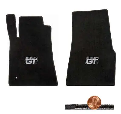 2005-2010 GT500 Black 2pc Loop Front Floor Mats - Shelby GT Logo In Silver • $138.99