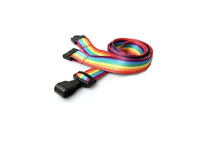 Lanyard Neck Strap With Safety Breakaway & Plastic Clip For ID Cards NHS RAINBOW • £0.99