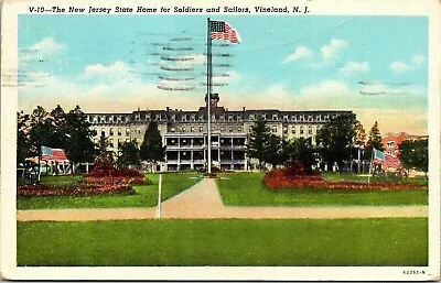 New Jersey State Home Soldiers Sailors Vineland NJ WB Postcard Cancel PM WOB • $3