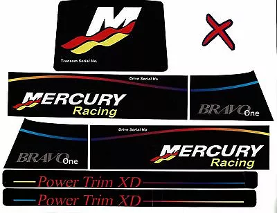 Mercruiser Premium Quality Bravo One Racing X Original Colors W/rams Sticker Set • $29.95