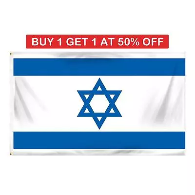 Large Israel National Flag 5X3FT Olympic Football World Cup IDF Support Israel • £4.09