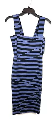 Nicole Miller Women’s Lace Up Back Blue/Black Knee Length Dress Size P (0-2) • $33