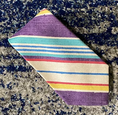 NEW Brooks Brothers Vintage Yellow Aqua Purple Blue White Magenta Necktie • $98.99