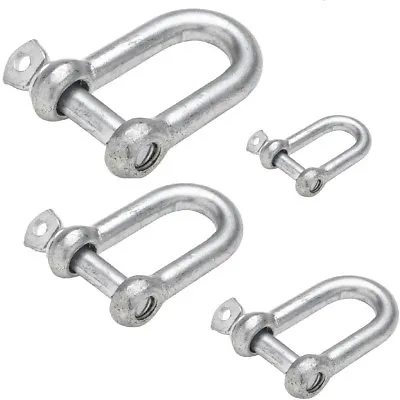 DEE D LINK SHACKLES GALVANISED STEEL LIFTING TOWING BOW 5 6 8 10 12 16mm • £3.82