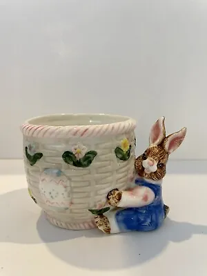 Bunny Rabbit Easter Decorative Basket Weave Mug Cup • $17.95