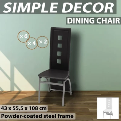 $154.99 • Buy VidaXL 2/4/6x Dining Chairs Dinner Seating Furniture Faux Leather Black/White