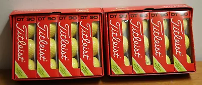 Rare VTG Titleist Golf Balls 2 Box Lot Set 24 Yellow Fluorescent 80's DT 90 NOS • $59.96